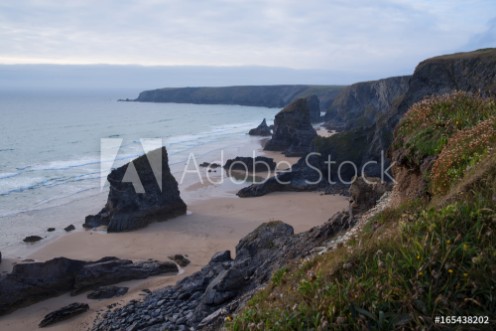 Picture of Bedtruthan Steps in Cornwall Sdengland